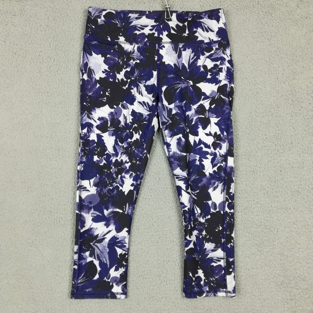 Fabletics Powerhold Womens‎ Pants Crop Legging Salar Printed Blue Floral M New